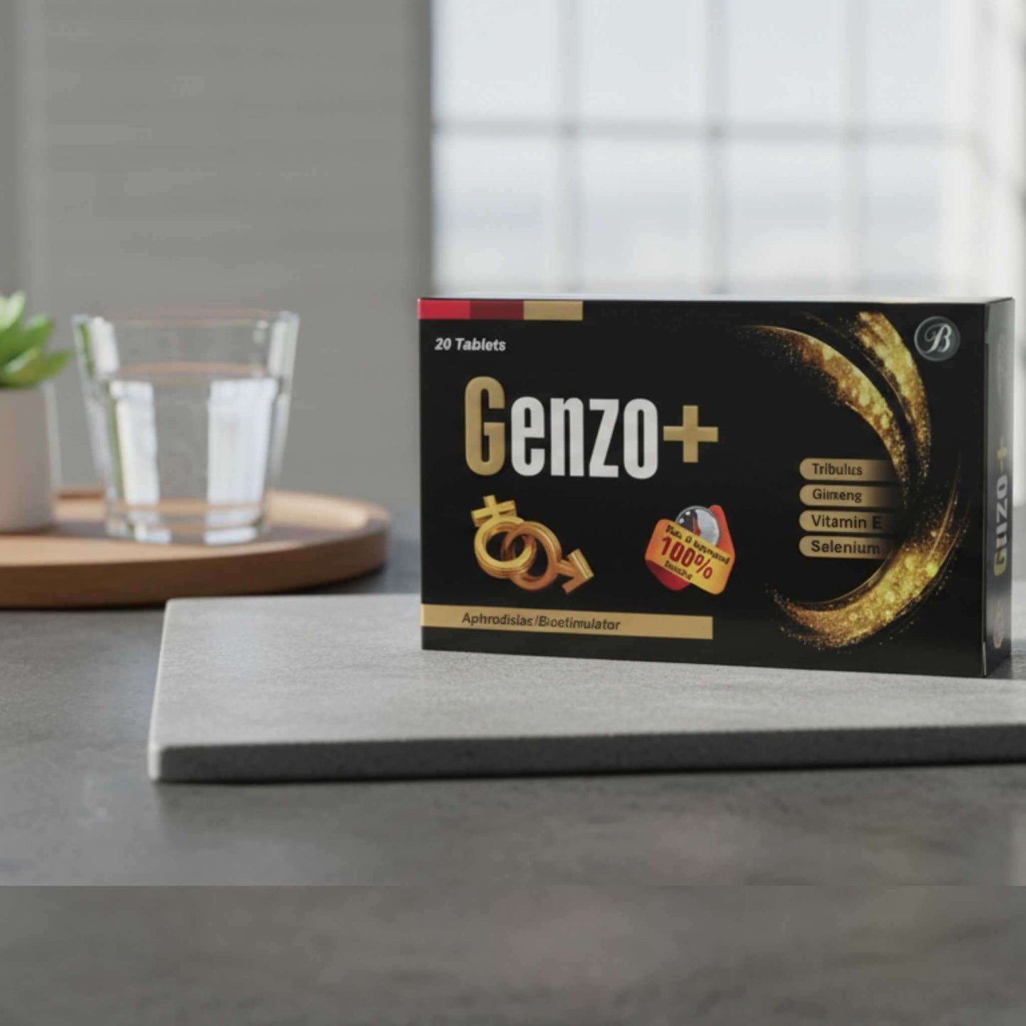 Pure Vante Genzo+ male supplement for stamina, energy, and hormone balance.