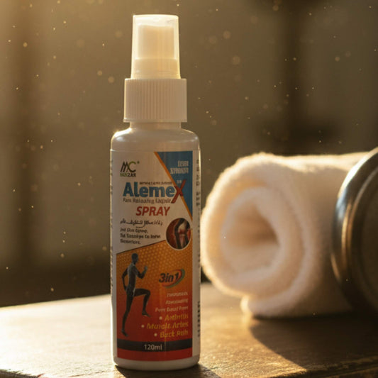 Alemex Pain Relieving Spray by Pure Vante fast-acting relief for muscle and joint pain in Pakistan.