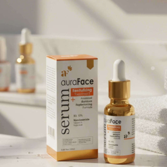 Vitamin B3-infused Niacinamide Serum with plant extracts for hydrated glowing skin.