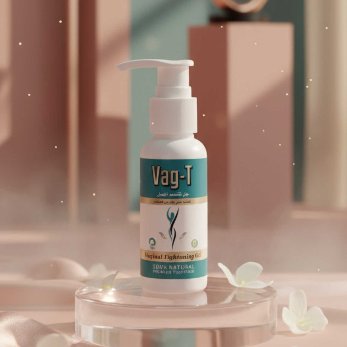 Royal purple cinematic scene showing Vag-T Gel and box in modern luxury composition.