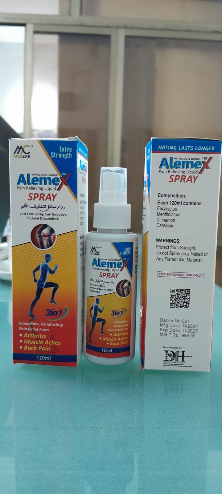 Alemex Fast Pain Relief Spray for Muscle, Joint & Back Pain – Menthol & Camphor Formula – Purevante Pakistan