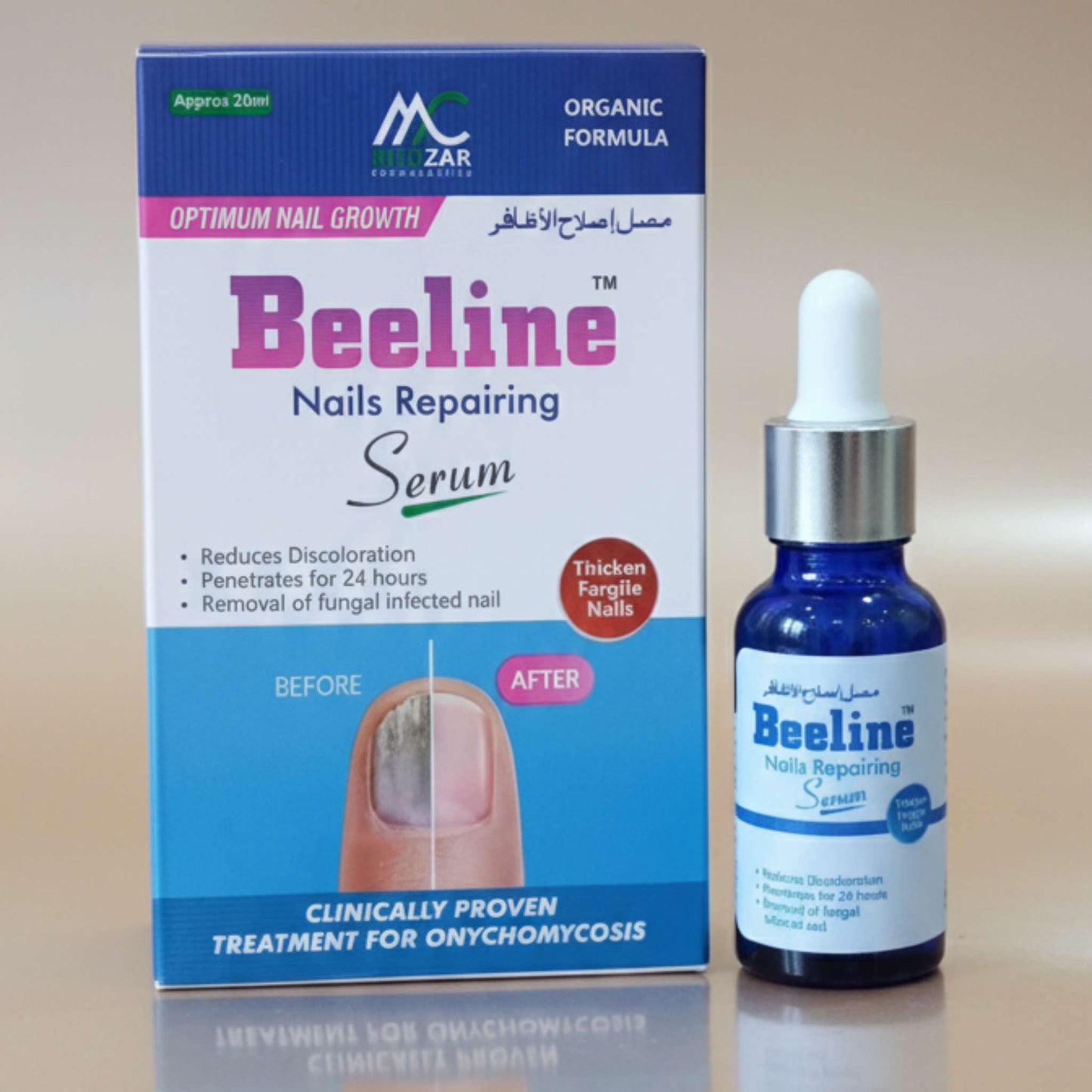 Beeline organic nail serum by Pure Vante restores shine, reduces nail fungus, and promotes clear