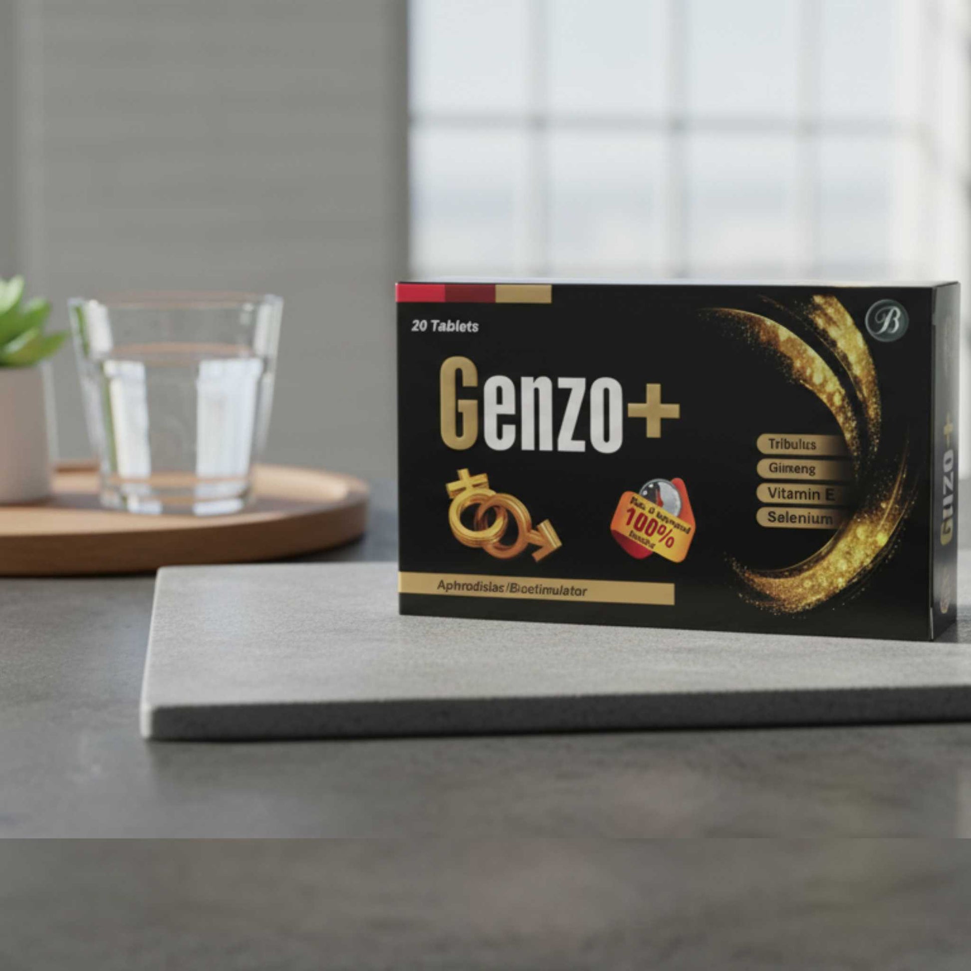 Pure Vante Genzo+ male supplement for stamina, energy, and hormone balance.