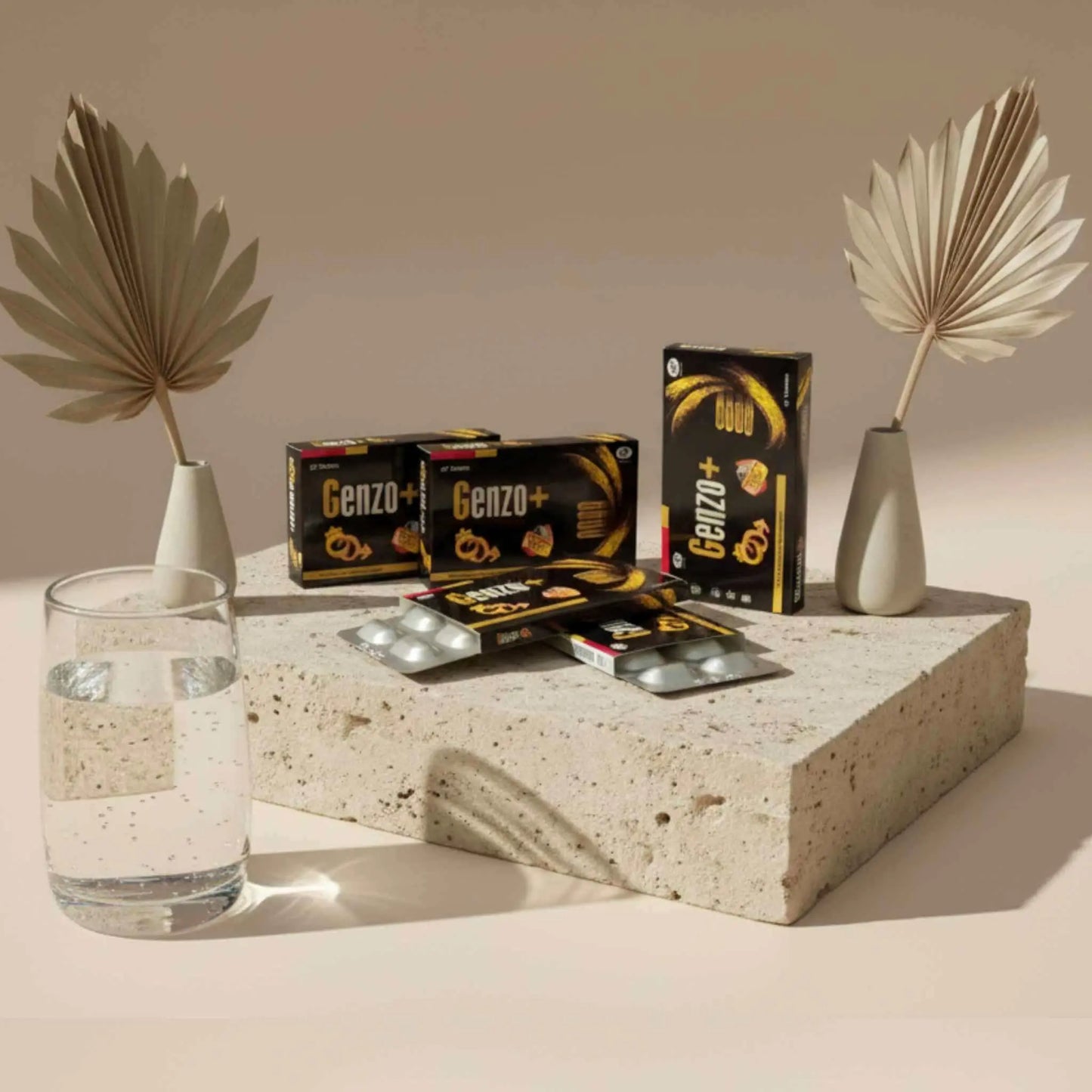 Genzo+ herbal stamina booster with natural ingredients for men’s wellness.