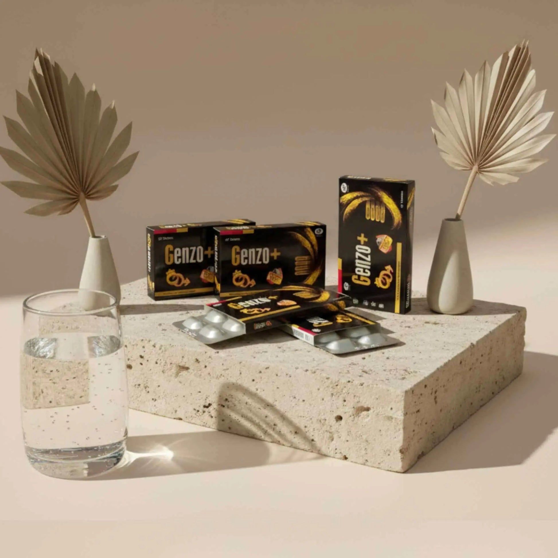 Genzo plus natural wellness supplement for men black packaging PureVante Pakistan