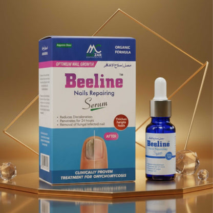 Beeline Nail Repair Serum by PureVante for repairing damaged and discolored nails naturally.