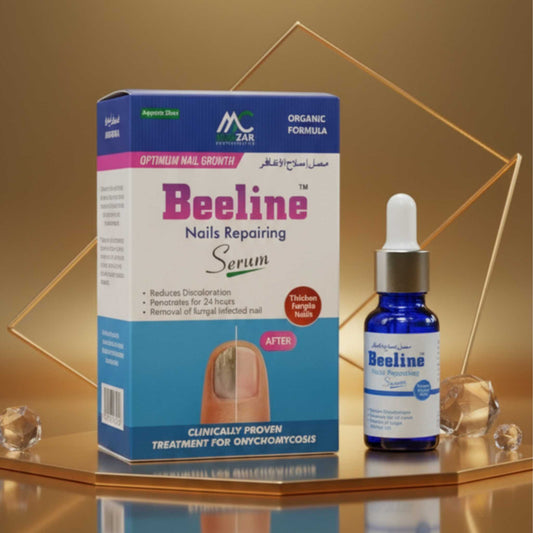 Beeline Nail Repair Serum by PureVante for repairing damaged and discolored nails naturally.