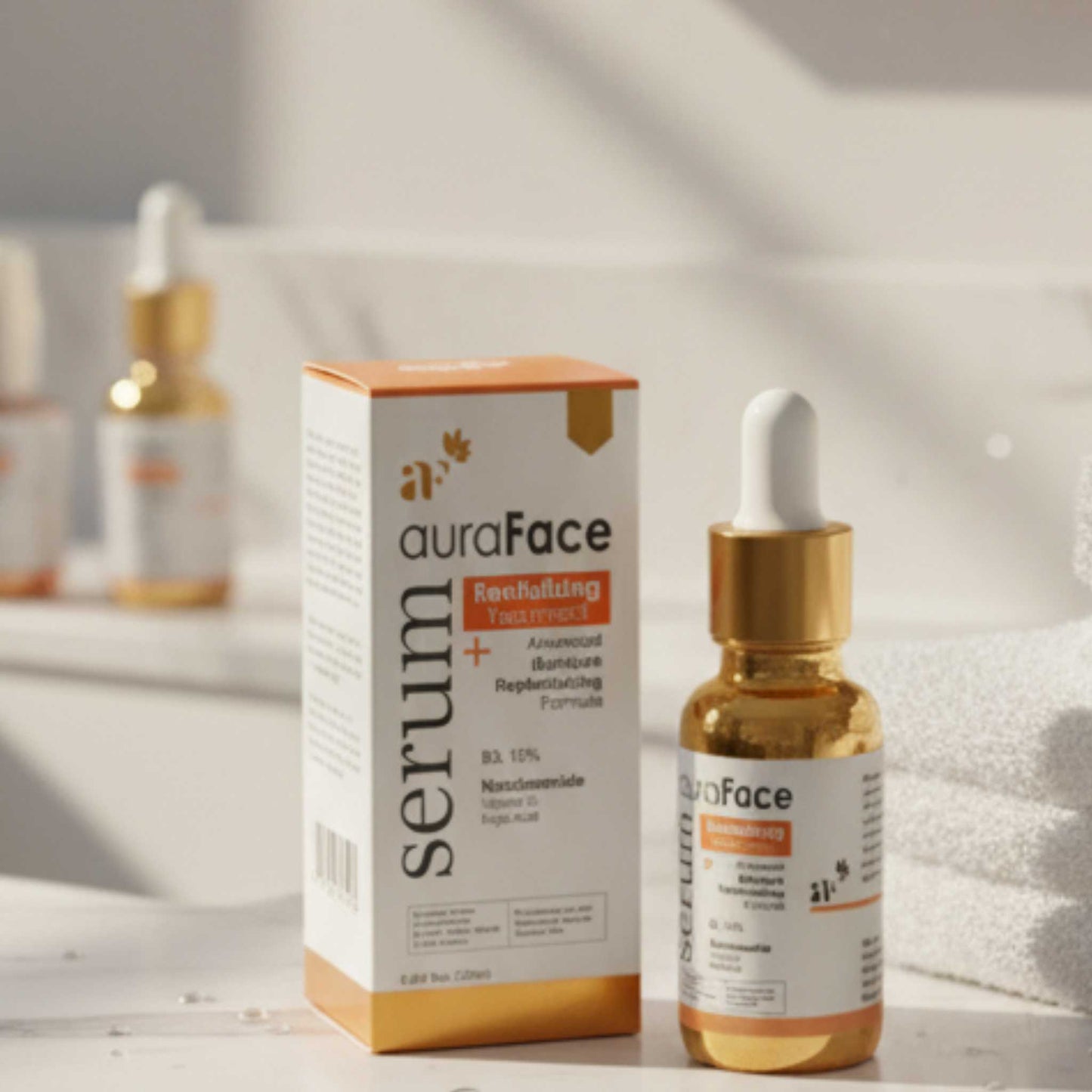 Vitamin B3-infused Niacinamide Serum with plant extracts for hydrated glowing skin.