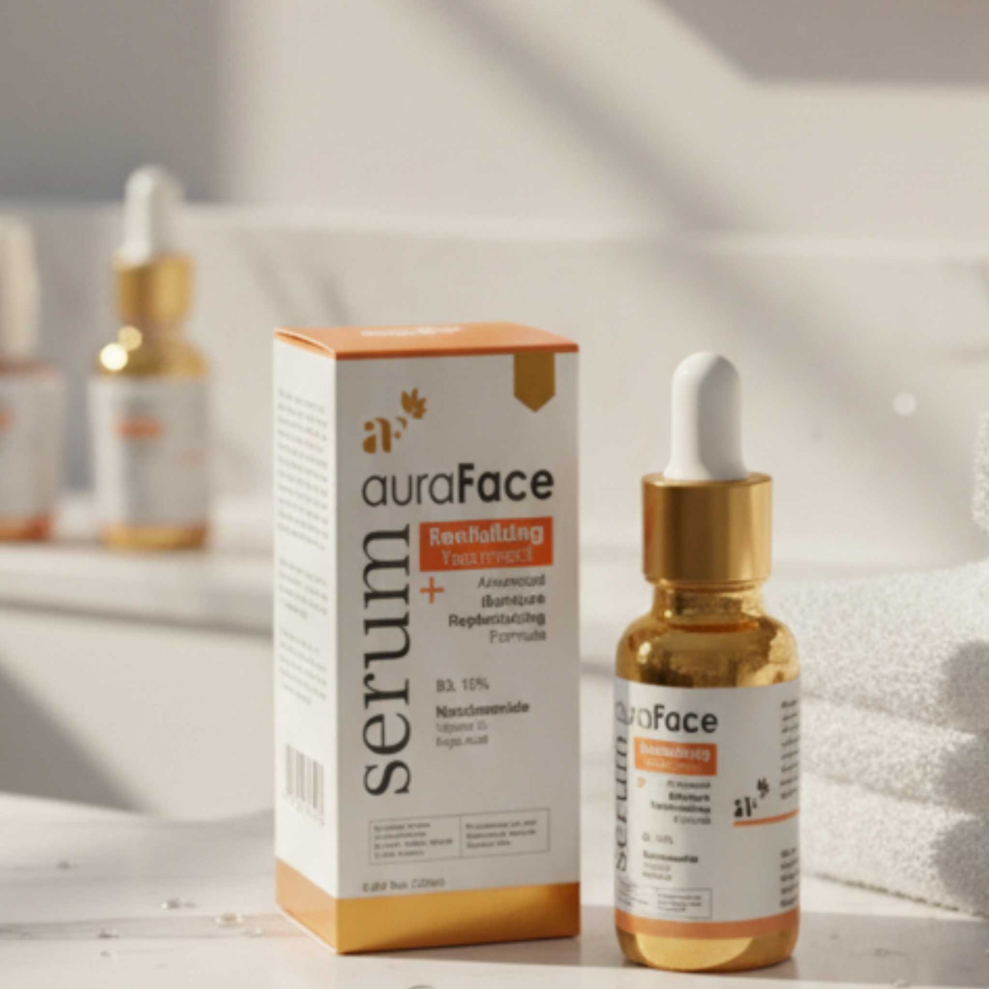 Vitamin B3-infused Niacinamide Serum with plant extracts for hydrated glowing skin.