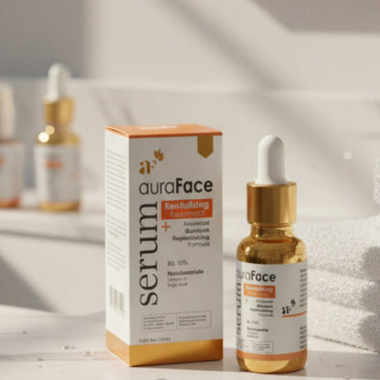 Vitamin B3-infused Niacinamide Serum with plant extracts for hydrated glowing skin.