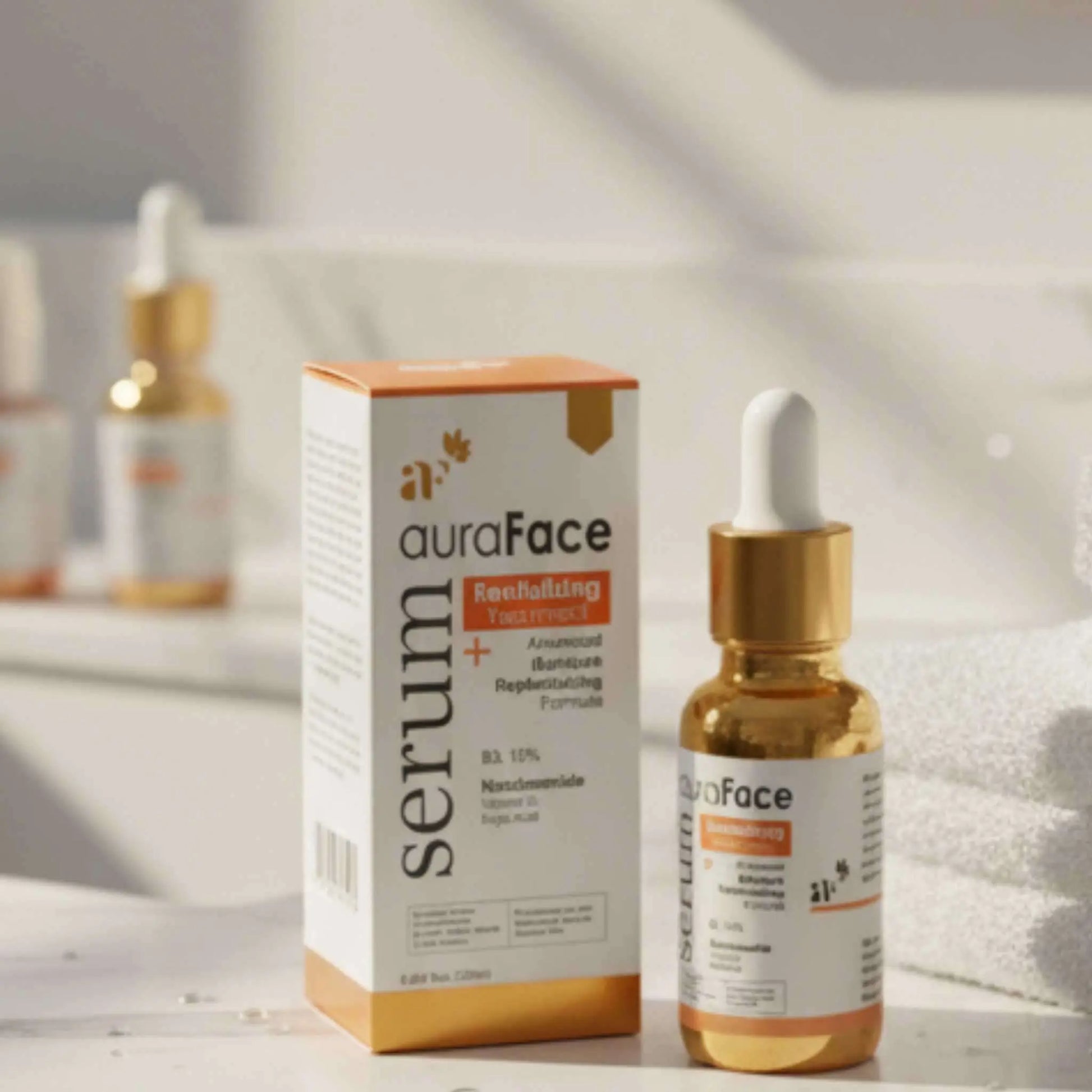 Vitamin B3-infused Niacinamide Serum with plant extracts for hydrated glowing skin.