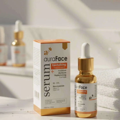 Vitamin B3-infused Niacinamide Serum with plant extracts for hydrated glowing skin.