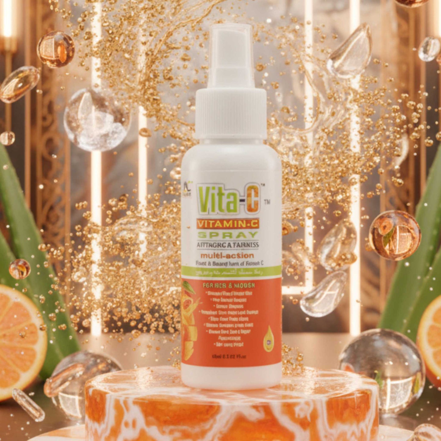 Brightening Vitamin C Spray that evens tone and adds radiant freshness.