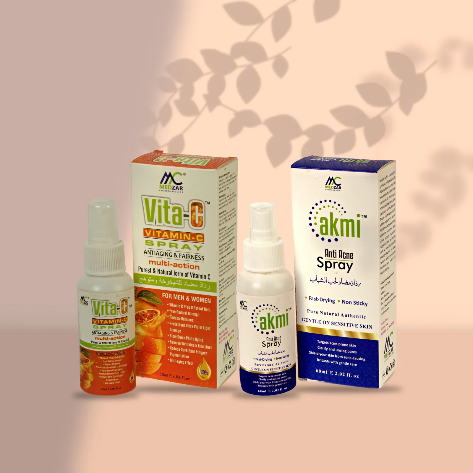Acne and Radiance Duo - akmi Anti Acne Spray and Vita-C Spray combo