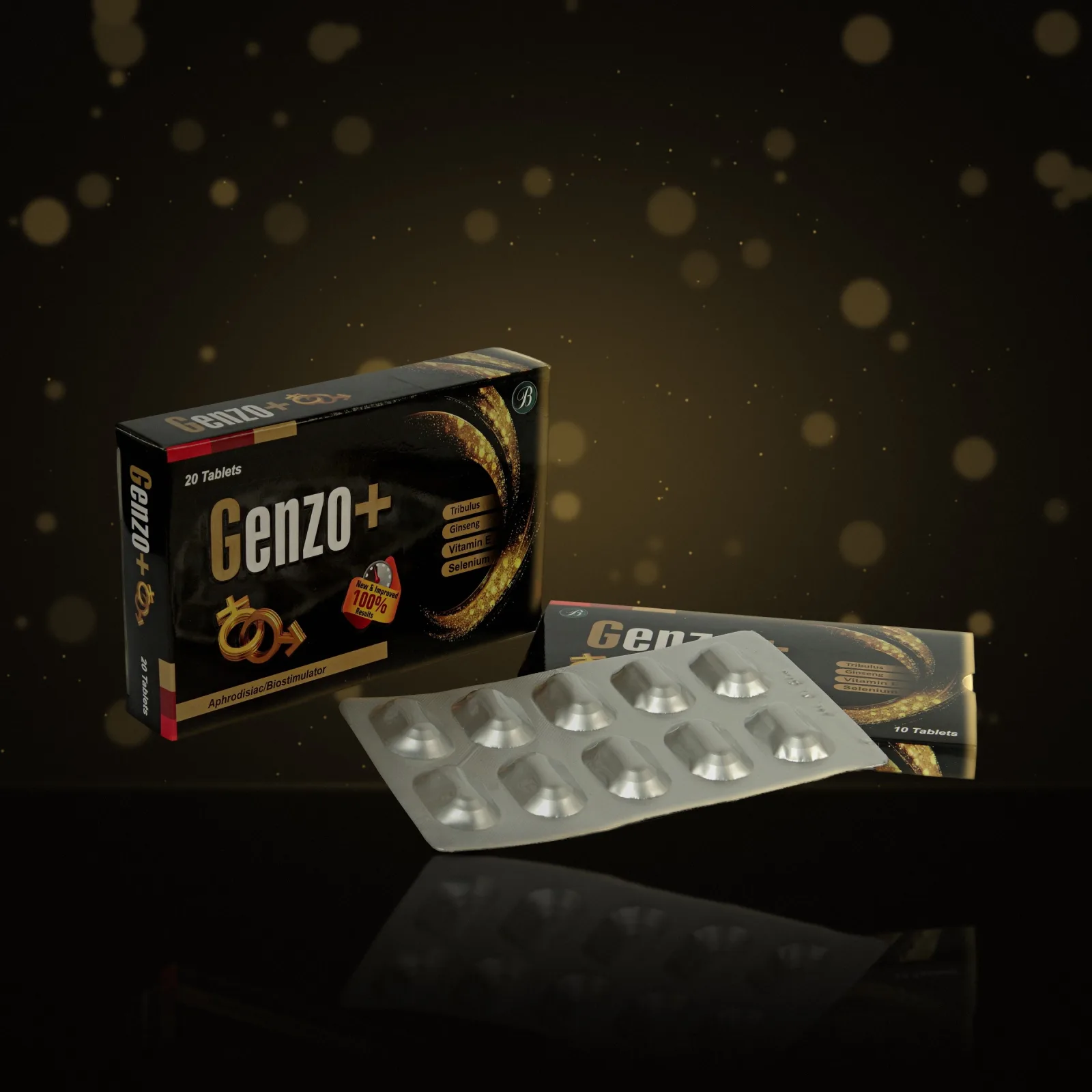Genzo+ 20 tablets box with blister