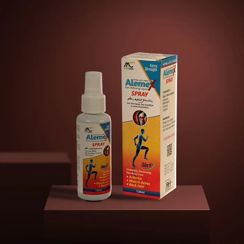 Alemex Pain Relieving Liquid Spray 120ml with box